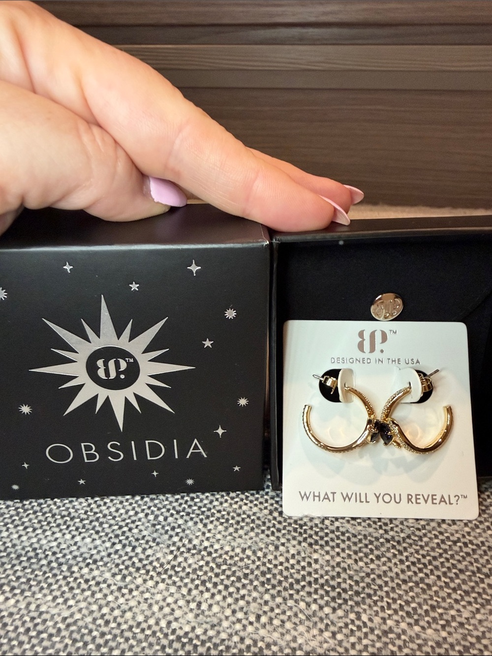 Bomb Party Obsidia Gold and black Onyx Hoop Earrings